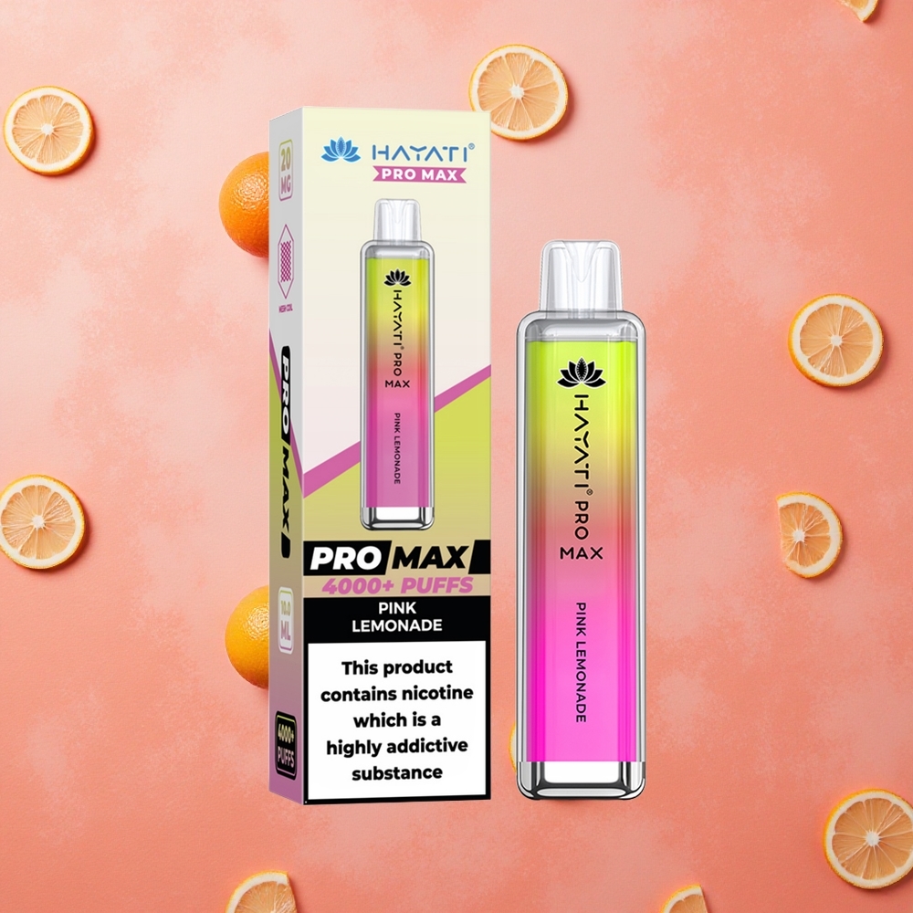 Hayati Pro Max 4000 Puffs Batteria Ricaricabile 1400mAh Limonata Rosa Italia wholesale
