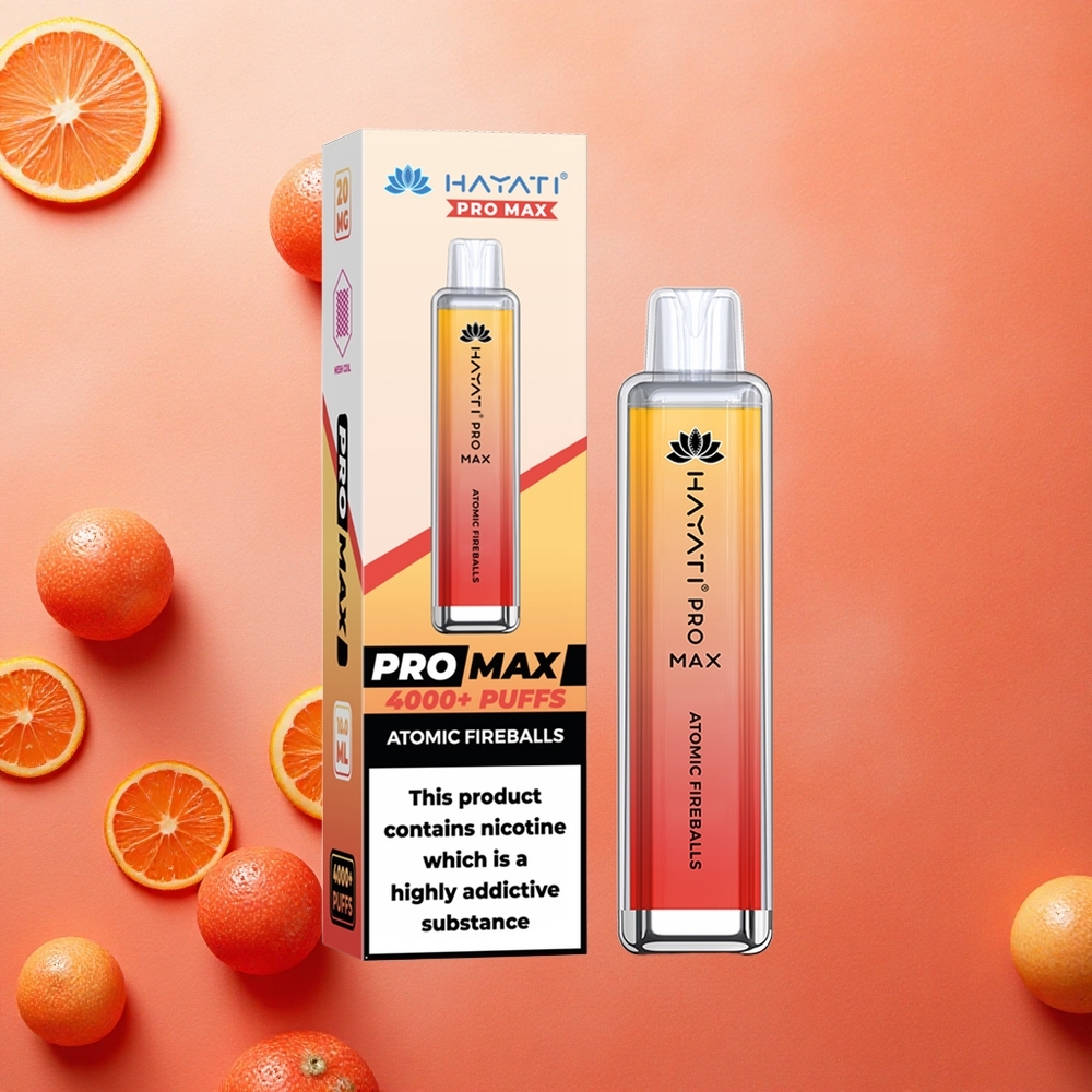 Hayati Pro Max 4000 Puffs Batteria Ricaricabile da 1400mAh Atomic Fireballs Italia wholesale