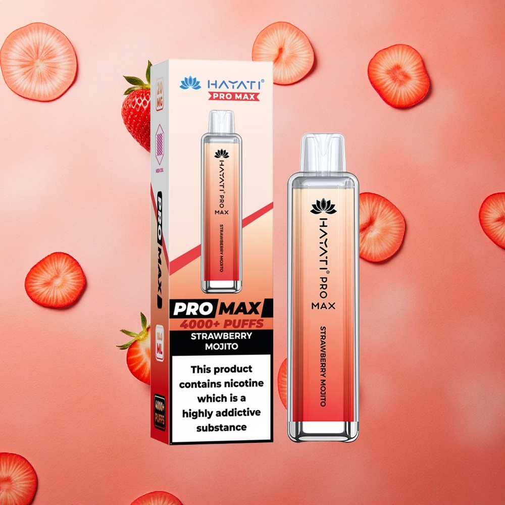 Hayati Pro Max 4000 Puffs Batteria Ricaricabile da 1400mAh Mojito alla Fragola Italia wholesale