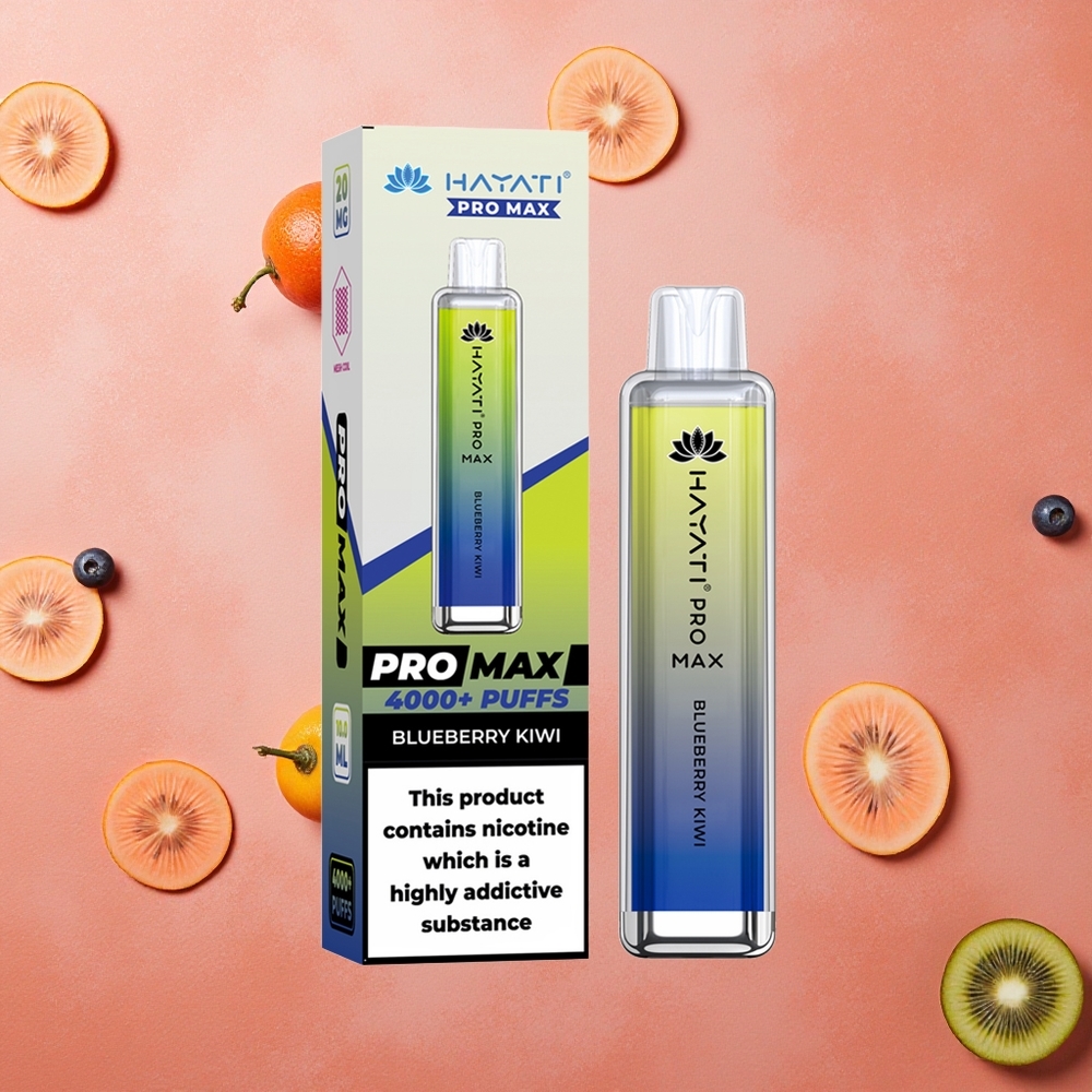 Hayati Pro Max 4000 Puffs Blu Batteria Ricaricabile Mirtillo Kiwi Italia wholesale