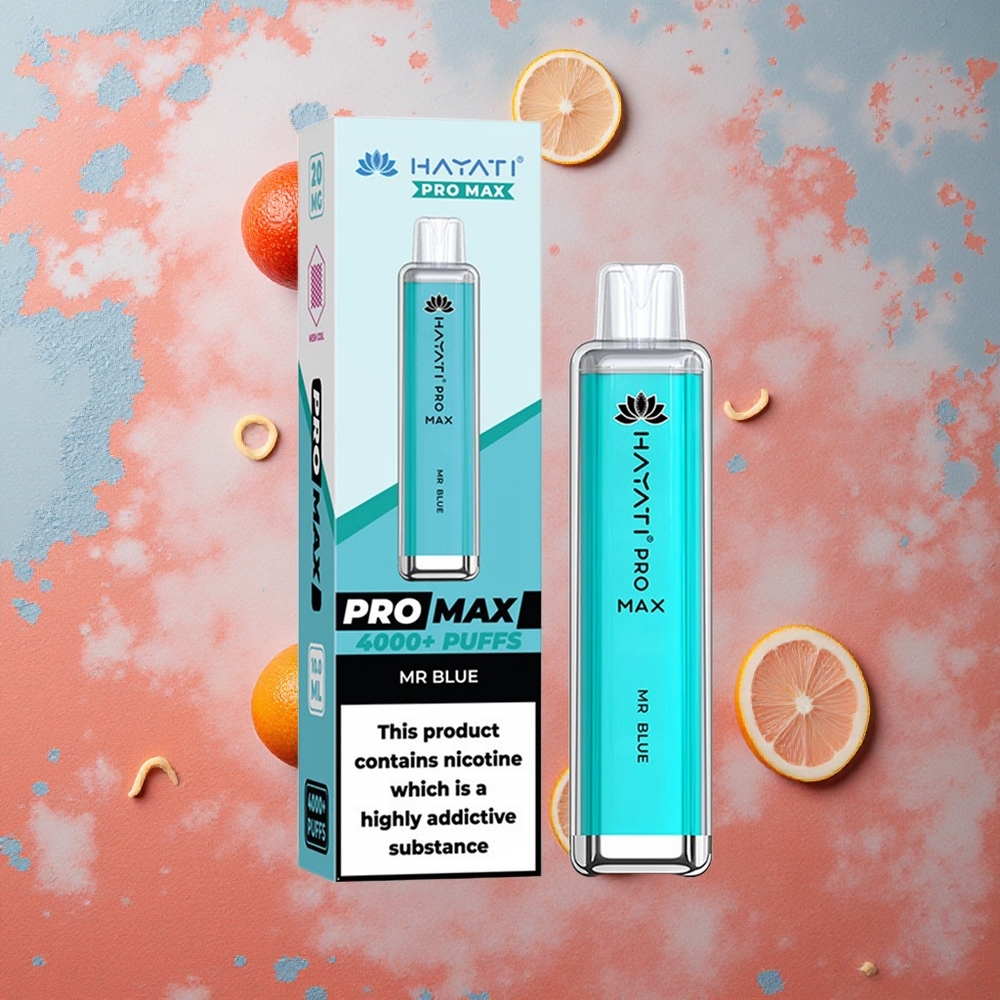 Hayati Pro Max 4000 Puffs Blu con Batteria Ricaricabile da 1400mAh e LED Italia wholesale