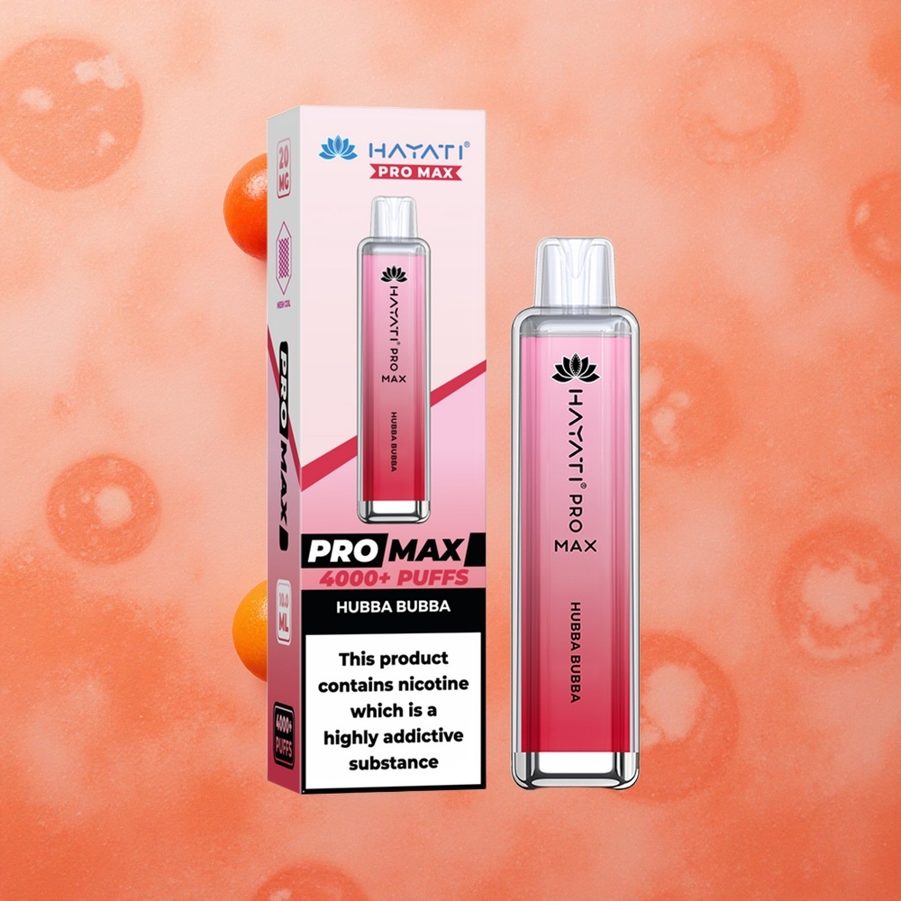 Hayati Pro Max 4000 Puffs Bubble Gum Cristallo Ricaricabile Batteria 1400mAh Italia Wholesale