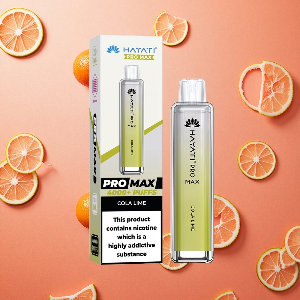 Hayati Pro Max 4000 Puffs Cola Lime con Batteria Ricaricabile e LED Italia wholesale
