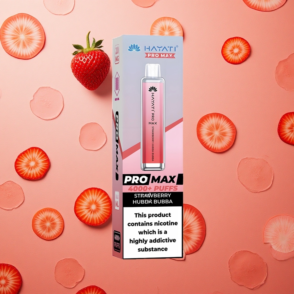 Hayati Pro Max 4000 Puffs Fragola Hubba Bubba Batteria Ricaricabile 1400mAh Italia wholesale