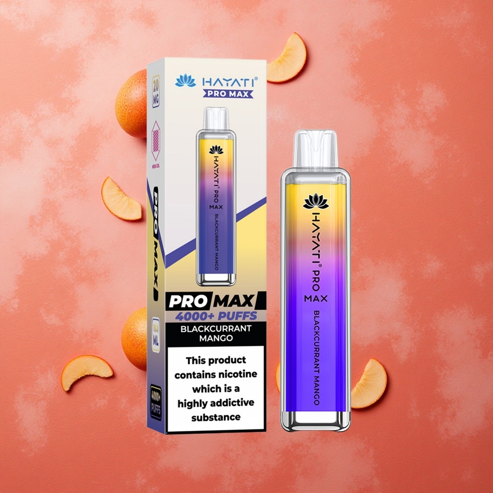Hayati Pro Max 4000 Puffs Mango Ribes Nero Batteria Ricaricabile 1400mAh Italia wholesale