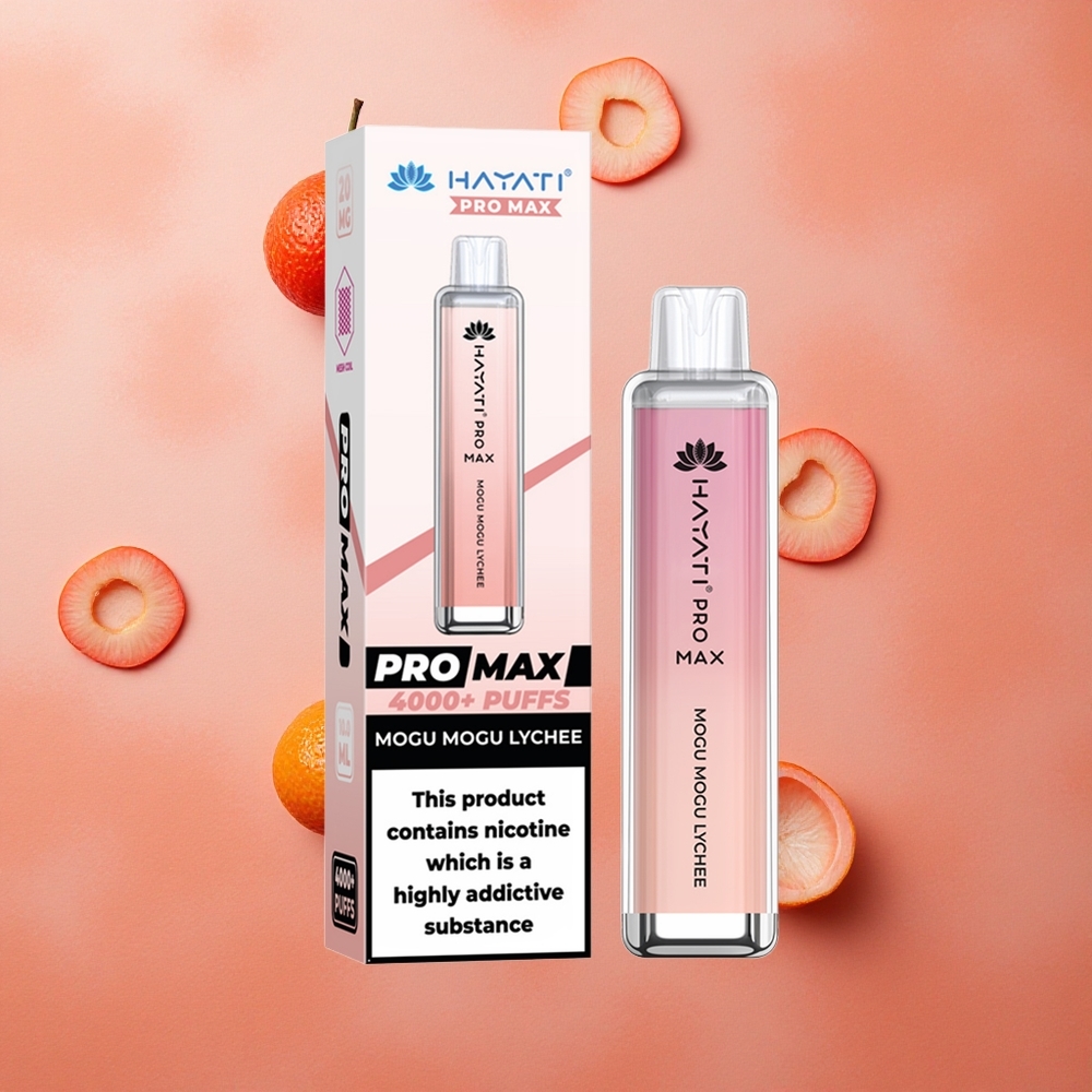 Hayati Pro Max 4000 Puffs Mogu Mogu Litchi 28x48x20mm Ricarica LED Italia wholesale