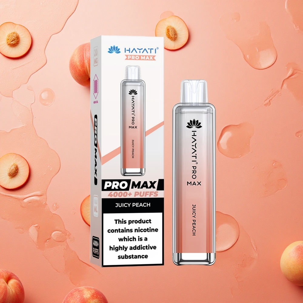 Hayati Pro Max 4000 Puffs Pesca Succosa con Batteria Ricaricabile e 2% 5% Forza Nicotina Italia wholesale