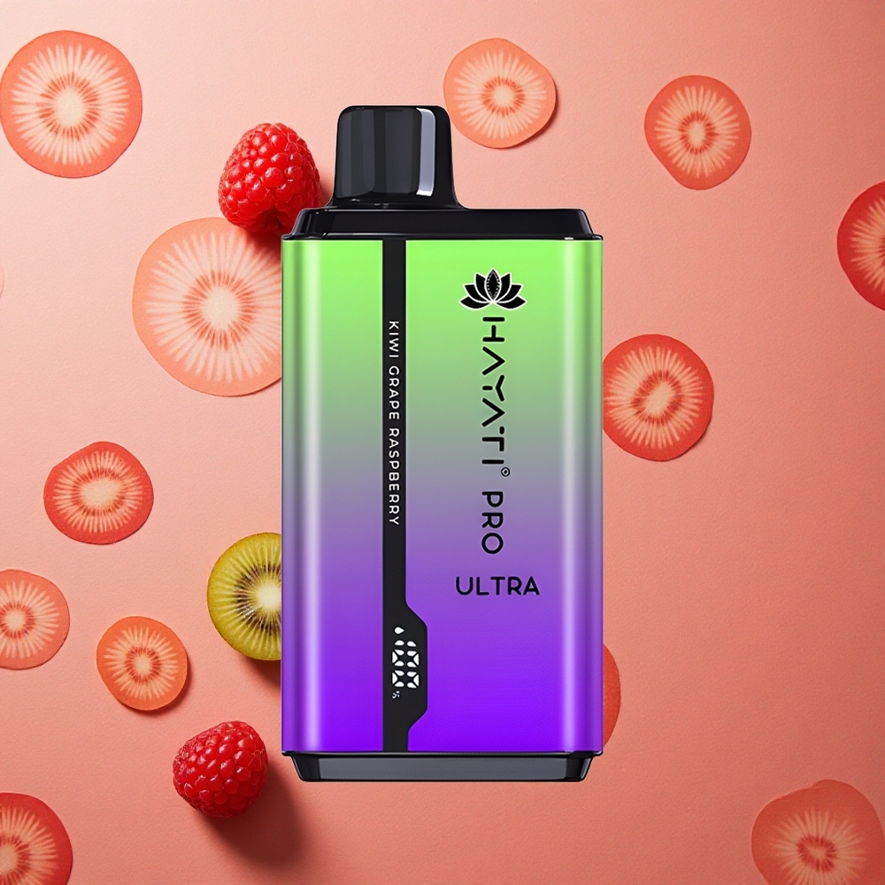Hayati Pro Ultra 15000 Puffs Kiwi Uva Lampone Capacità E-Liquido 2 12ml Fornitura all'ingrosso Italia