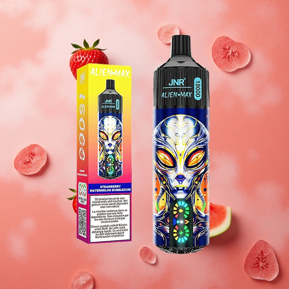 JNR Alien Max 18000 Puffs Display LED Intelligente Doppio Mesh Coil Fragola Anguria Bubblegum Italia wholesale