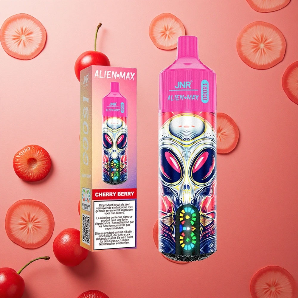 JNR Alien Max 18000 Puffs Display LED Intelligente Dual Mesh Coil Ciliegia Bacca Italia wholesale