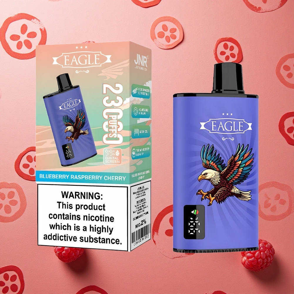 JNR EAGLE Smart 23000 Puffs Mirtillo Lampone Ciliegia Schermo Digitale Batteria 750mAh Italia wholesale