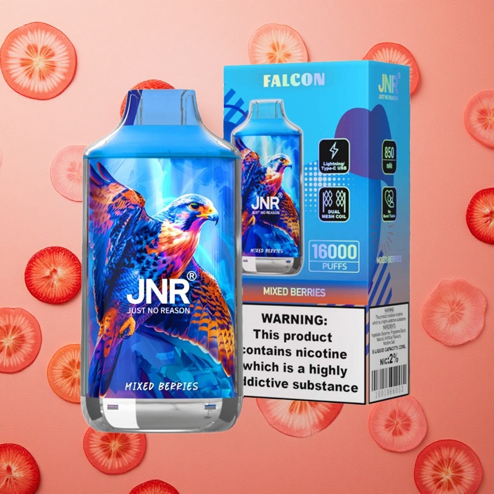 JNR Falcon 16000 Puffs 22ml Bacche Miste Dual Mesh Coil Italia wholesale