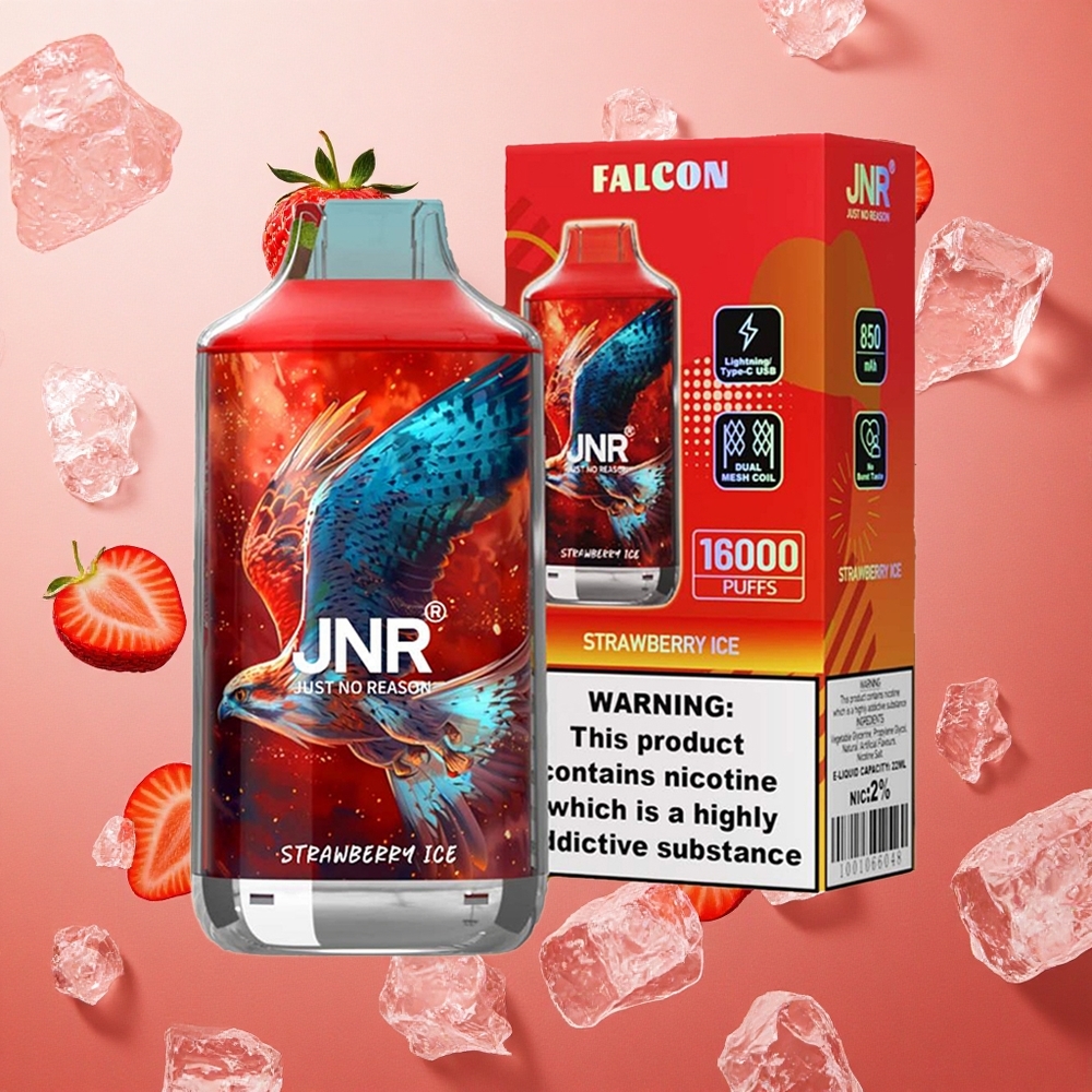 JNR Falcon 16000 Puffs Fragola Ghiaccio 850 mAh 22ml Italia wholesale