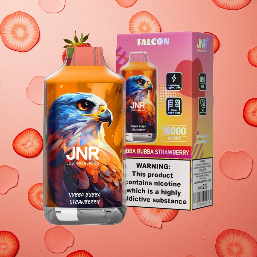 JNR Falcon 16000 Puffs Fragola Hubba Bubba 850 mAh 22ml Italia wholesale