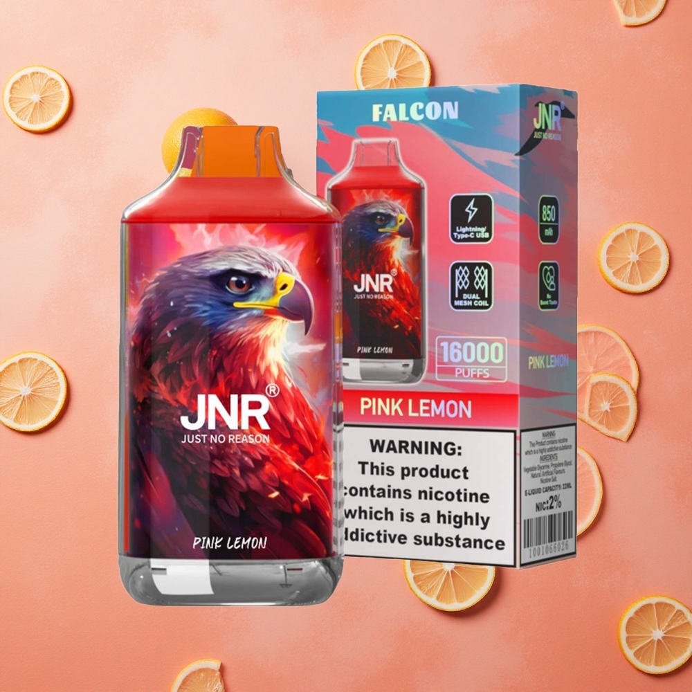 JNR Falcon 16000 Puffs Limone Rosa Display Intelligente LED Italia wholesale