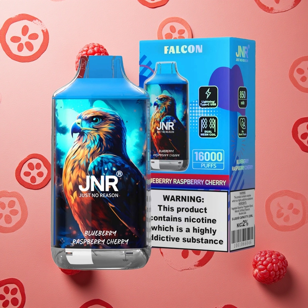 JNR Falcon 16000 Puffs Mirtillo Lampone Ciliegia 850 mAh Display LED Italia wholesale