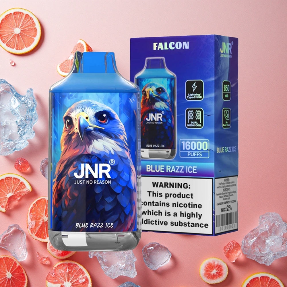 JNR Falcon 16000 Puffs Mirtillo Lampone Ghiaccio Display Intelligente LED Italia wholesale