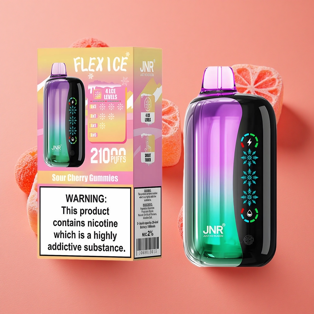 JNR Flex Ice 21000 Puffs Caramelle Acidule di Ciliegia Schermo Touch Italia wholesale