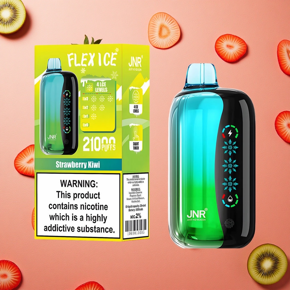 JNR Flex Ice 21000 Puffs Fragola Kiwi Schermo Tattile 1.2 Ohm Dual Mesh Italia wholesale