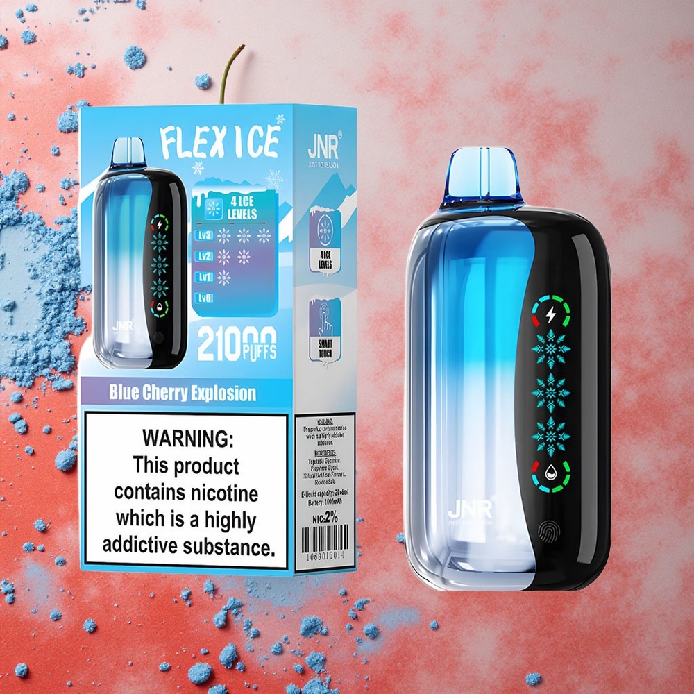 JNR Flex Ice 21000 Puffs Scoppio Ciliegia Blu Schermo Tattile Italia wholesale
