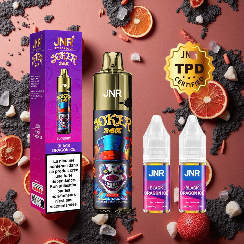 JNR Joker 24000 Puffs Pod Ricaricabile 10ml Drago Nero Ghiaccio Italia wholesale
