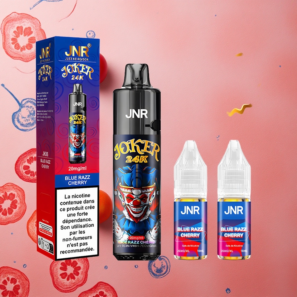 JNR Joker 24K Puffs 24000 Puffs Pod Ricaricabile 2+10ml Mirtillo Lampone Italia wholesale