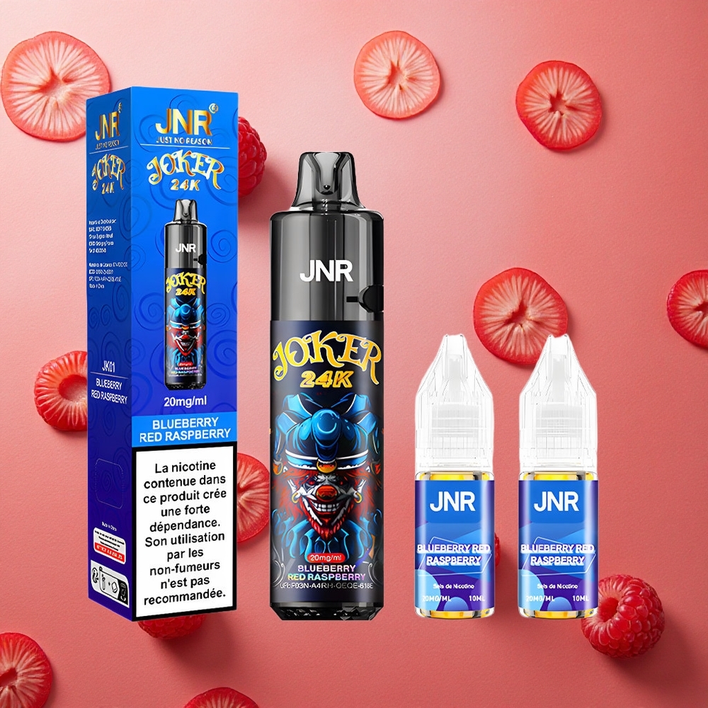 JNR Joker 24K Puffs 24000 Puffs Pod Ricaricabile 2+10ml Mirtillo Rosso Lampone Italia wholesale