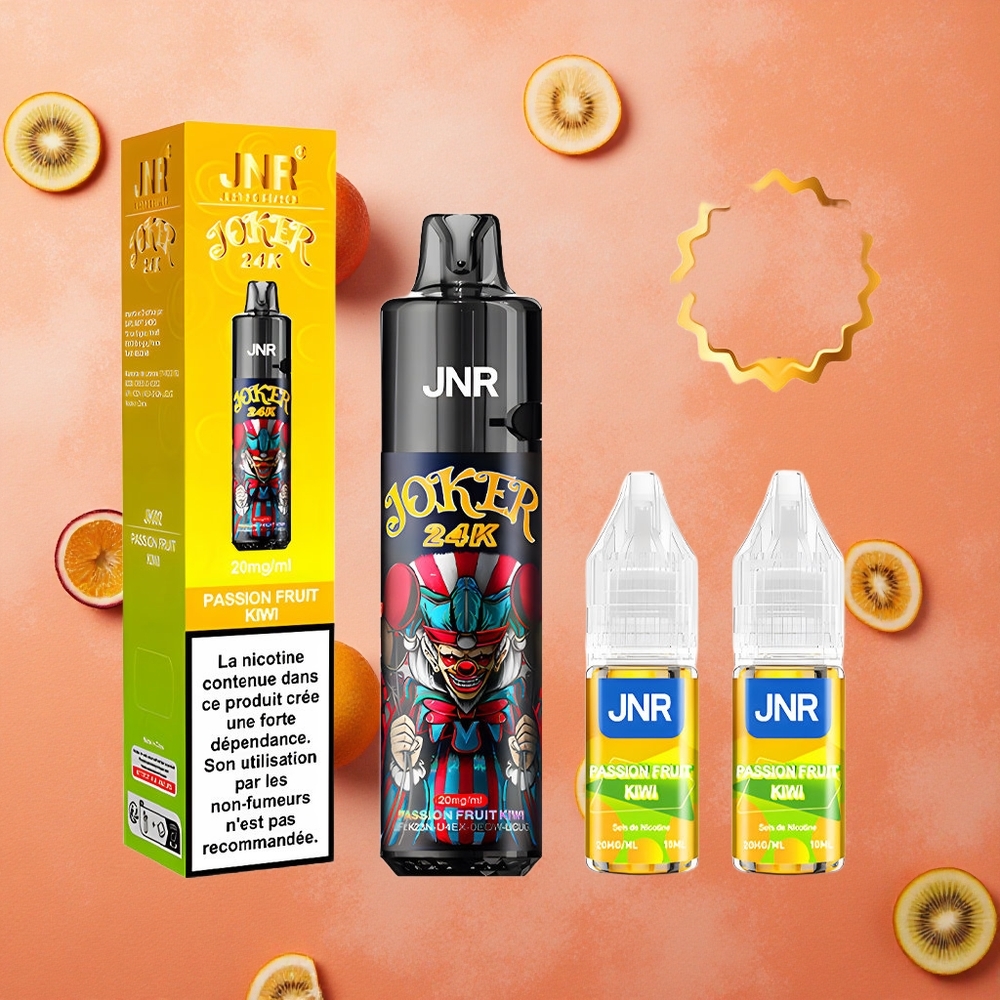 JNR Joker 24K Puffs 2+10ml Ricaricabile Frutto della Passione Kiwi Italia wholesale