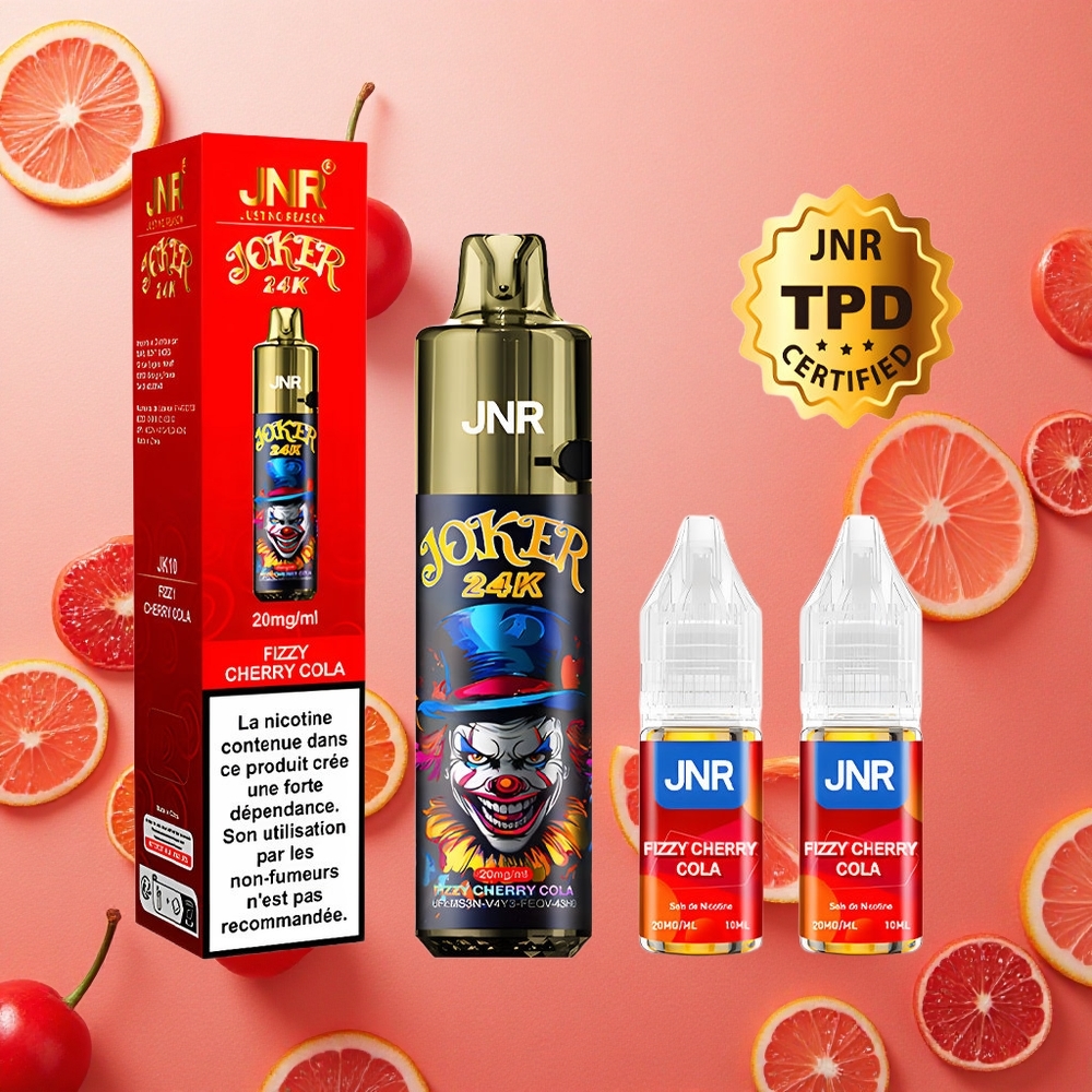 JNR Joker 24K Puffs Pod Ricaricabile 10ml 800mAh Batteria Fizzy Ciliegia Cola Italia wholesale