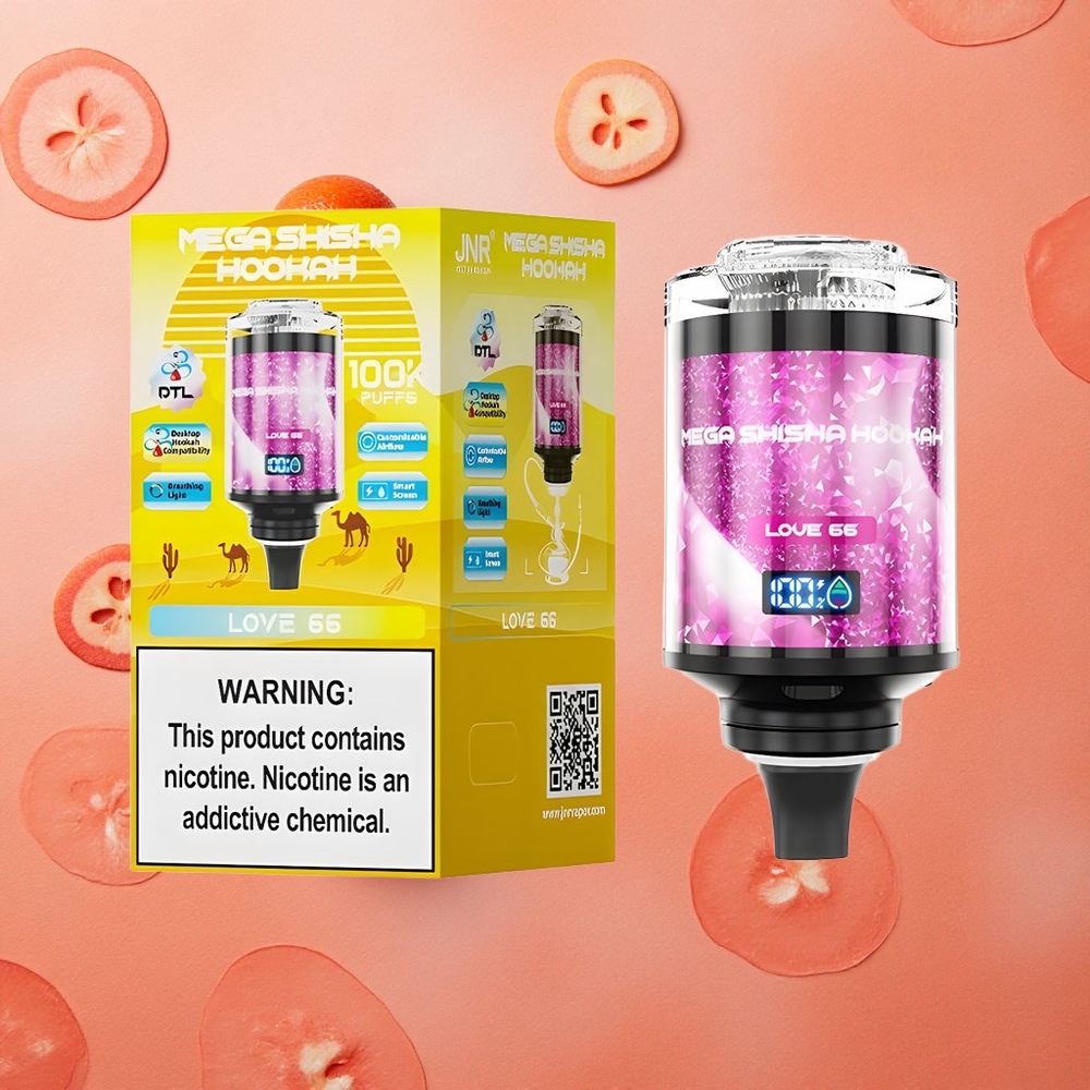 JNR Mega Shisha Hookah 100K Desktop Compatibilità Amore 66 con 100000 boccate e 60ml capacità e-Liquid Italia wholesale