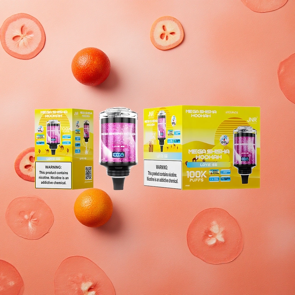 JNR Mega Shisha Hookah 100K Desktop Compatibilità Amore 66 con 100000 boccate e 60ml capacità e-Liquid Italia wholesale