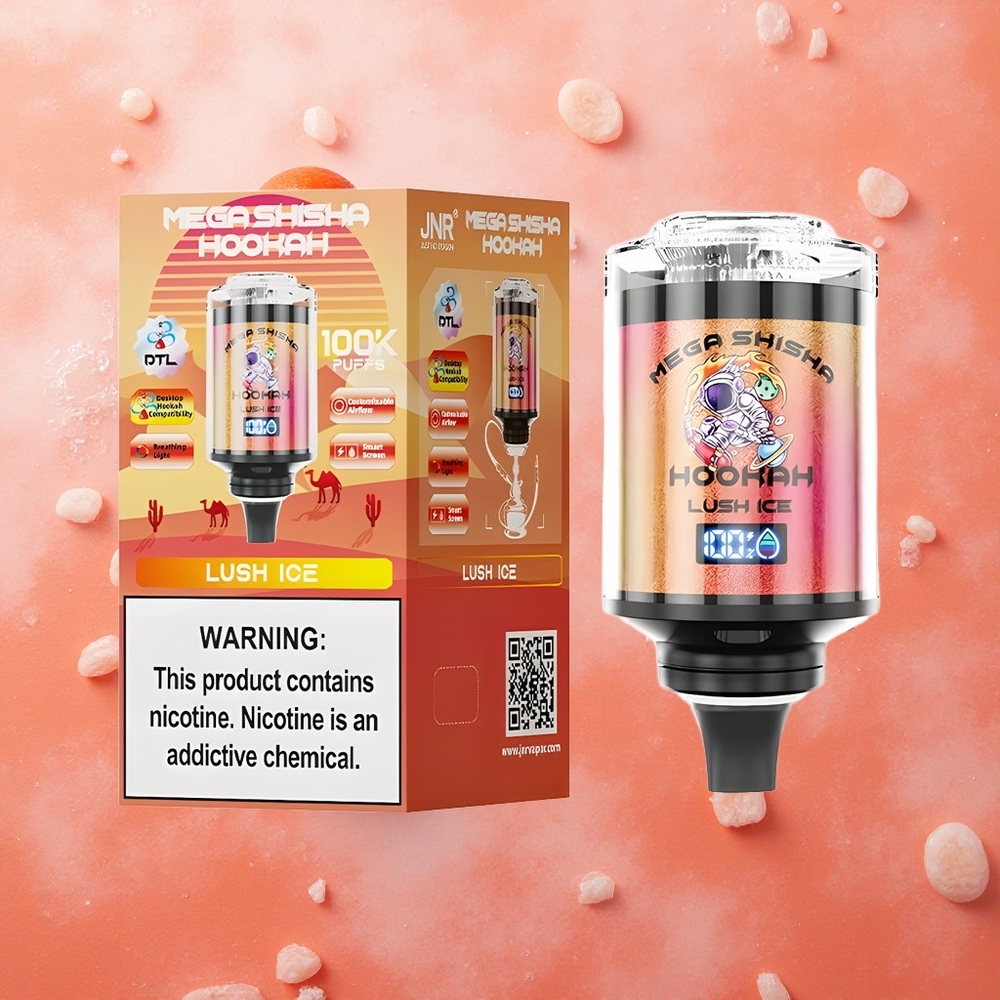 JNR Mega Shisha Hookah 100K Ghiaccio Lussureggiante 2200mAh 60ml Italia wholesale