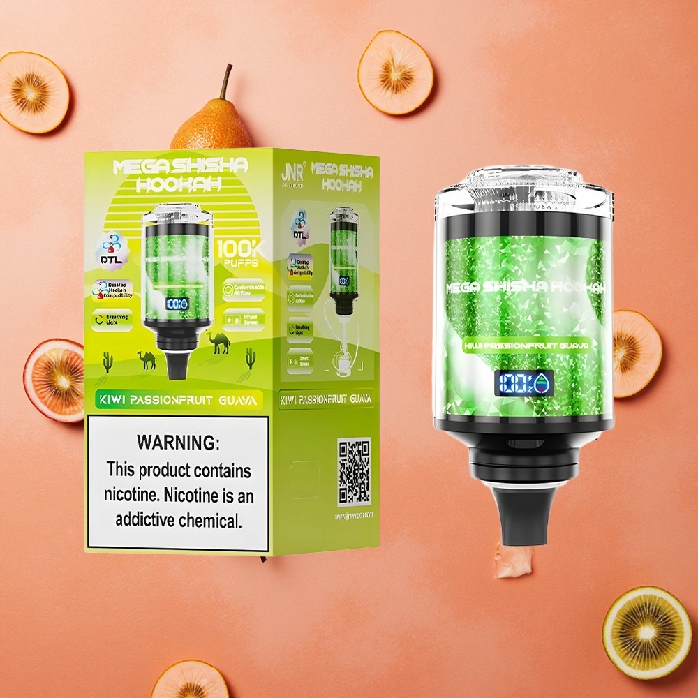 JNR Mega Shisha Hookah 100K Kiwi Frutto della Passione Guava Capacità 60ml Batteria Ricaricabile 2200mAh Italia wholesale