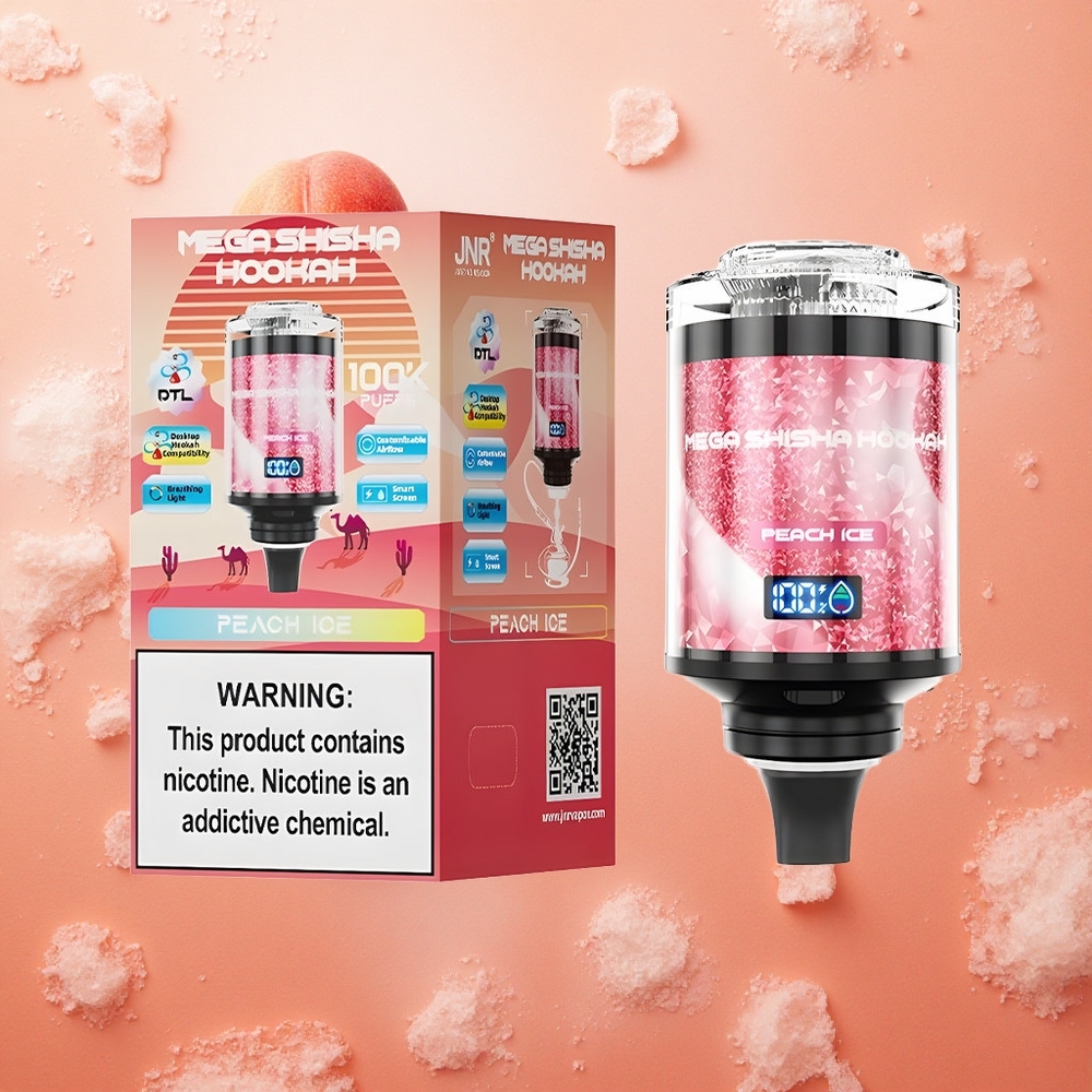 JNR Mega Shisha Hookah 100K Pesche Ghiaccio 2200mAh Ricaricabile 60ml Capacità Italia wholesale