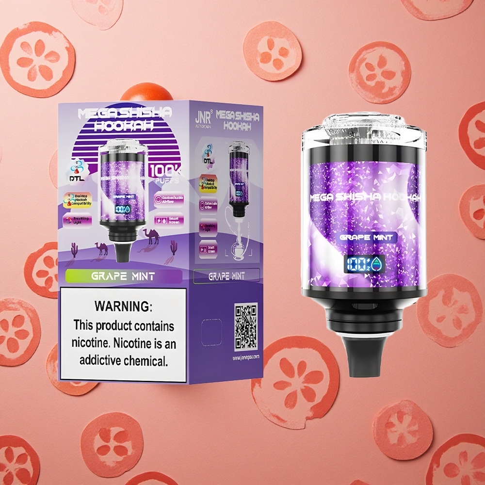 JNR Mega Shisha Hookah 100K Uva Menta Capacità 60ml Batteria 2200mAh Italia wholesale