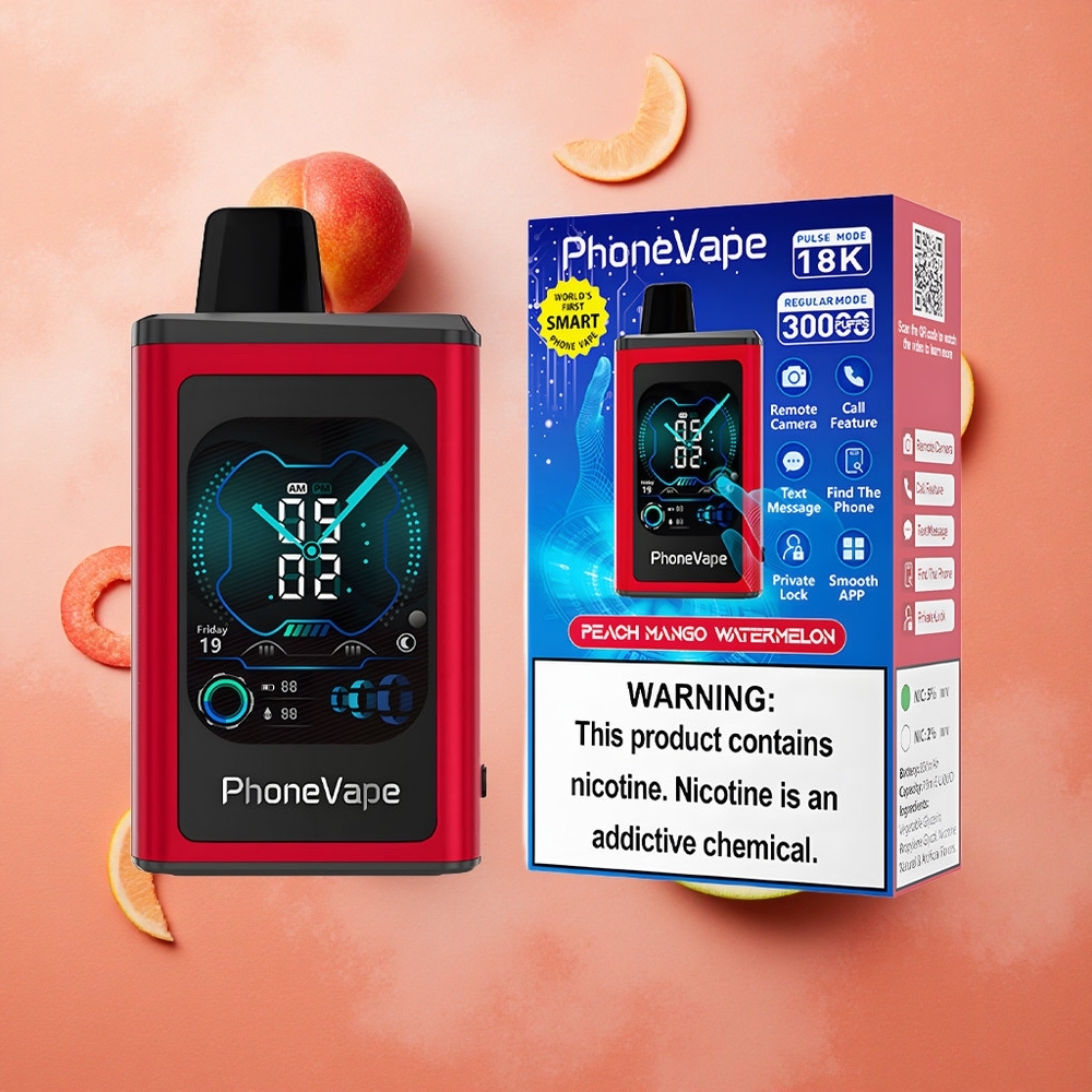 JNR Phone Vape 30000 Puffs Pesca Mango Anguria Batteria Ricaricabile 850mAh Schermo Completo Italia wholesale