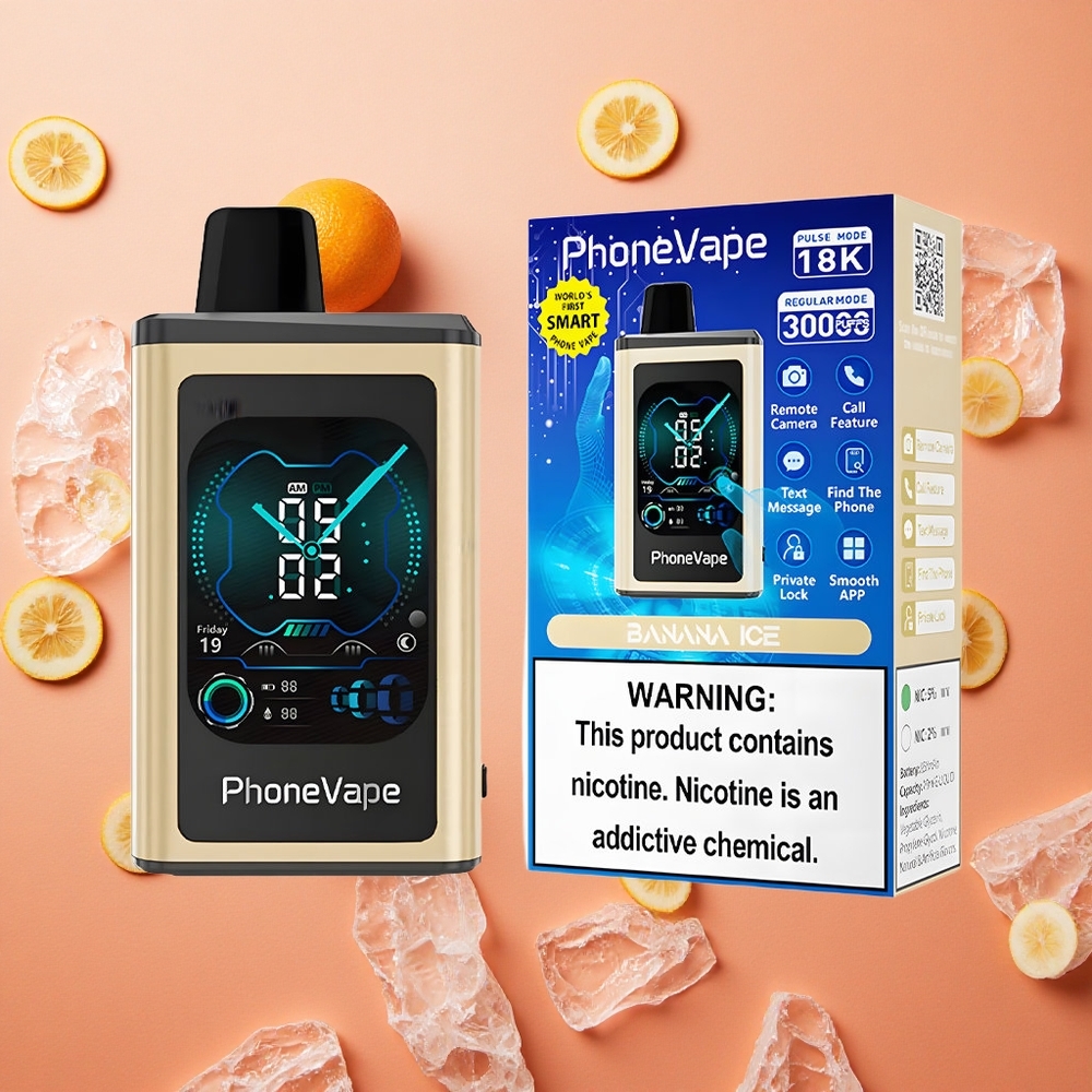 JNR Phone Vape 30000 boccate Ghiaccio Banana Batteria Ricaricabile 850mAh Schermo Completo Italia wholesale