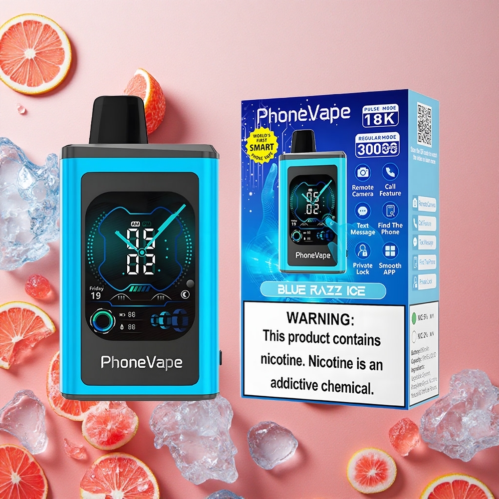 JNR Phone Vape 30000 boccate Ghiaccio Lampone Blu Batteria Ricaricabile 850mAh Schermo Completo Italia wholesale