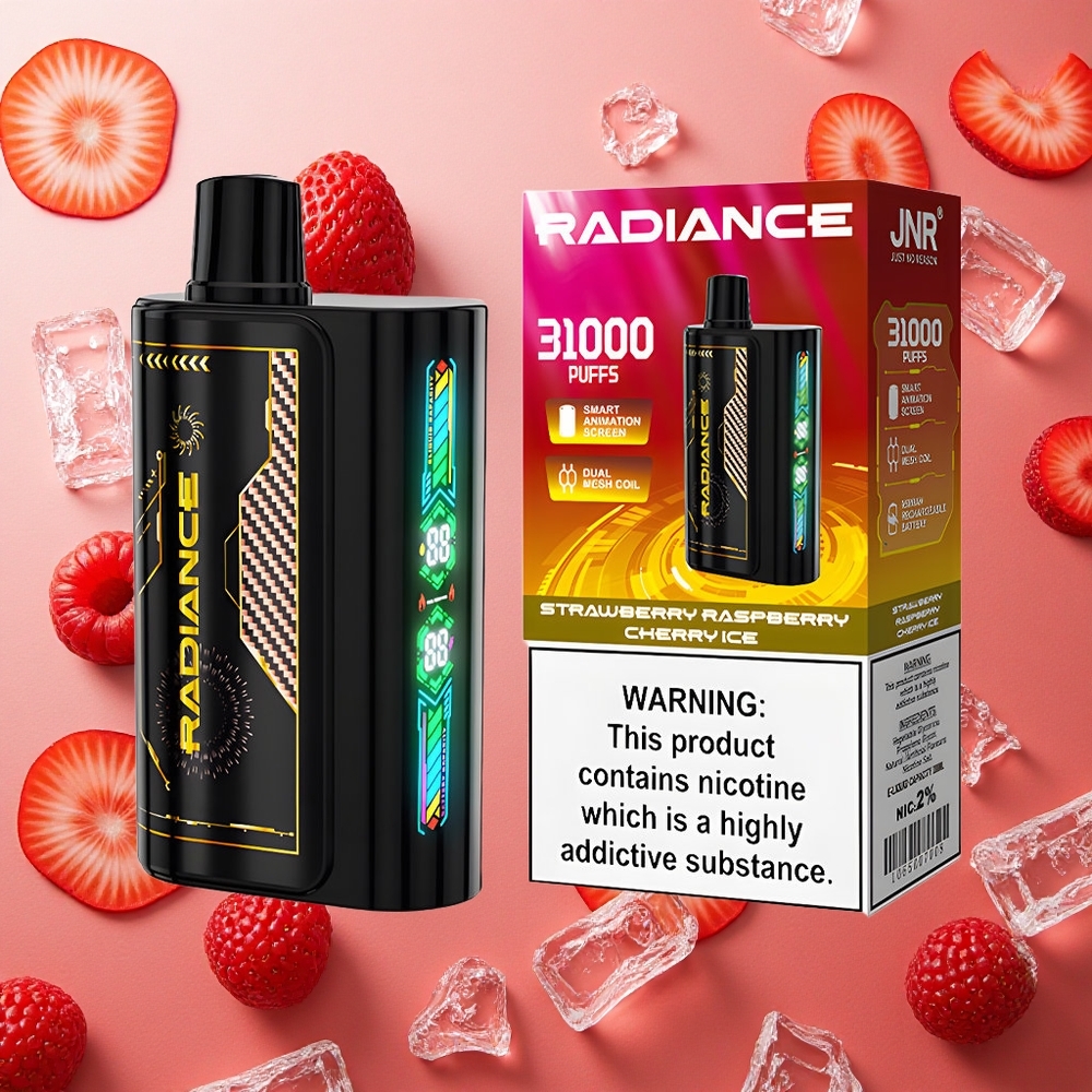JNR Radiance 31000 Puffs Fragola Lampone Ciliegia Ghiaccio Schermo Animazione Intelligente Italia wholesale
