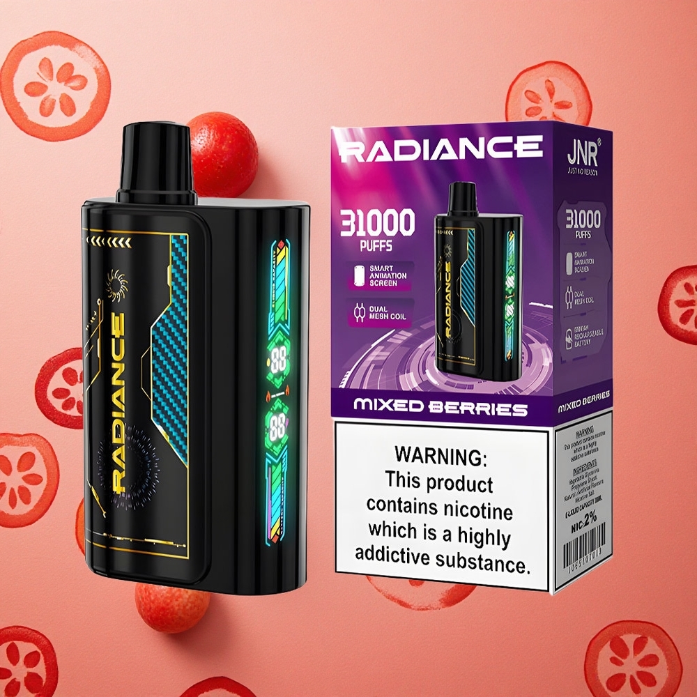 JNR Radiance 31000 Puffs Schermo Animazione Intelligente Frutti di Bosco Italia wholesale