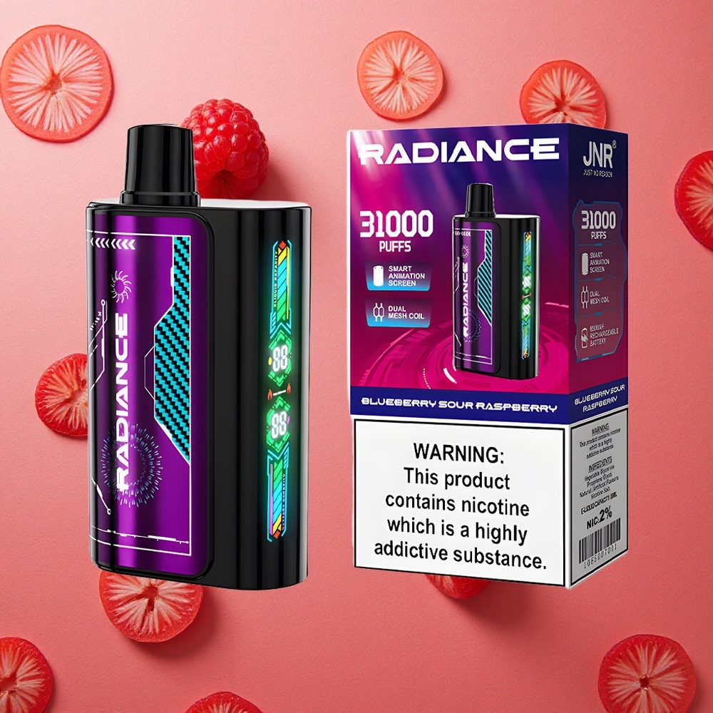 JNR Radiance 31000 Puffs Schermo Animazione Intelligente Mirtillo Lampone Aspro Italia wholesale