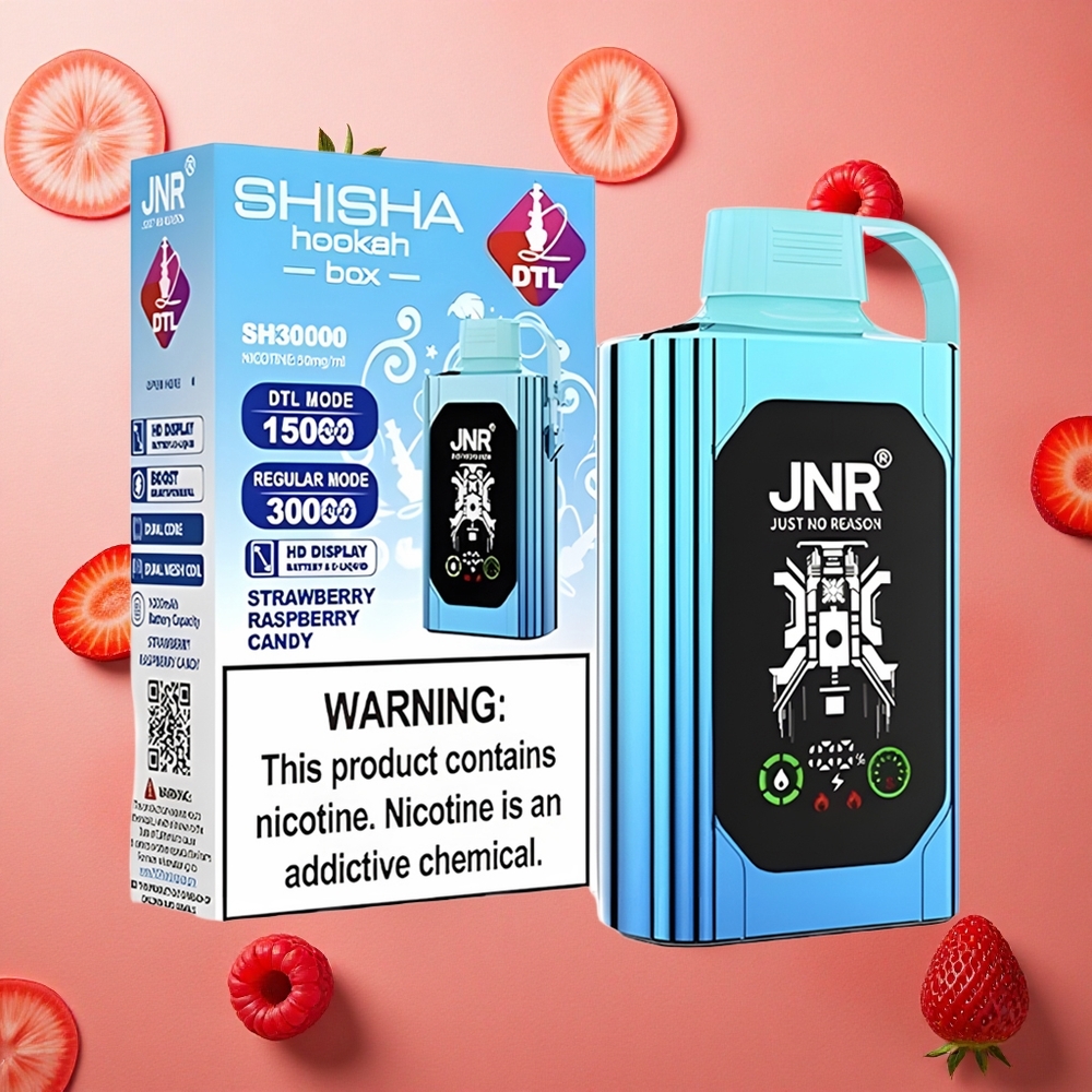 JNR Shisha Hookah Box 20500 Puffs Doppio Mesh Coil & Tipo-C Ricarica Rapida Fragola Lampone Caramella Italia wholesale