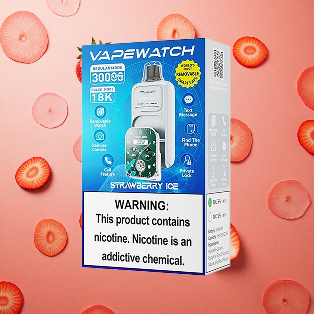 JNR Vape Watch 30000 Puffs 19mL Fragola Ghiaccio Dual Mesh Coil Italia wholesale