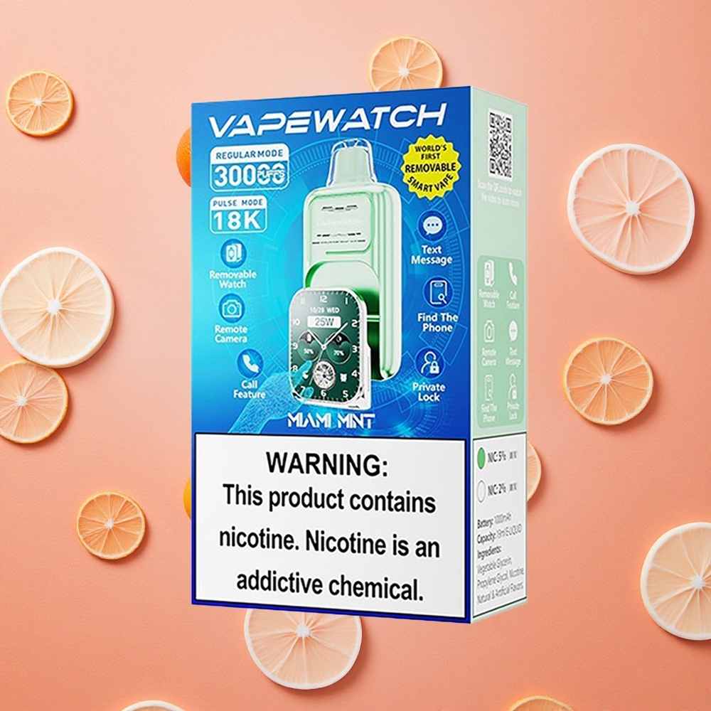 JNR Vape Watch 30000 Puffs 19mL Menta Miami Italia wholesale