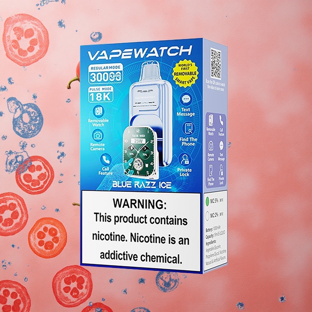 JNR Vape Watch 30000 Puffs Capacità E-liquid 19mL Lampone Blu Ghiaccio Italia wholesale