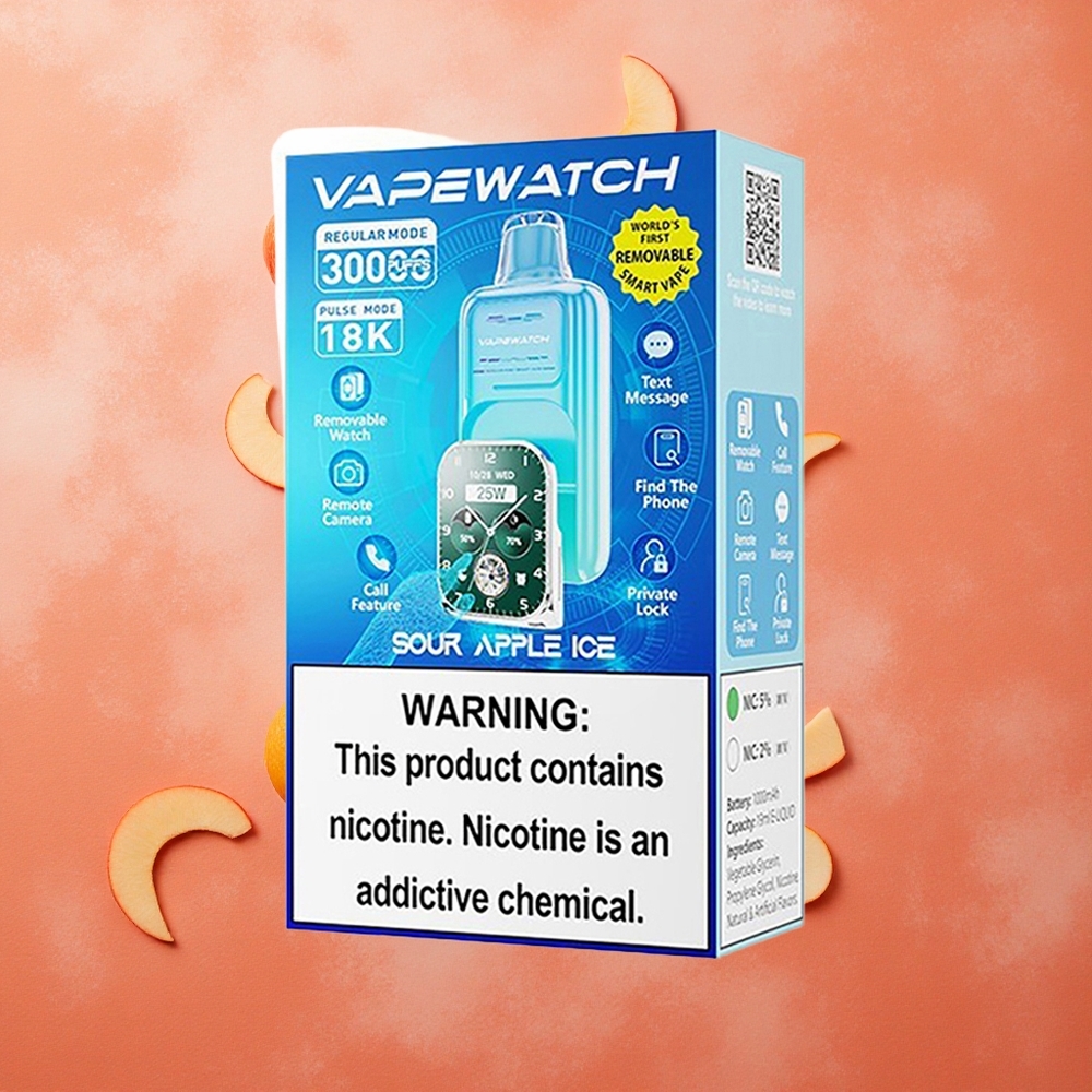 JNR Vape Watch 30000 Puffs Mela Acida Ghiaccio 19mL 1000mAh Italia wholesale