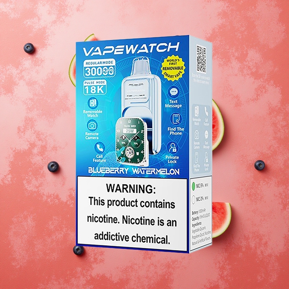 JNR Vape Watch 30000 Puffs Mirtillo Anguria con 19mL e-capacità e 1000mAh batteria Italia wholesale