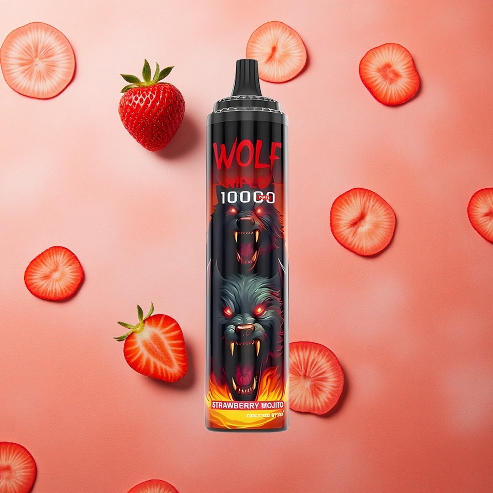JNR Wolf Niplo 10000 Puffs Boba Mesh 1.0 Ohm Capienza E-liquid 20ml Mojito alla Fragola Italia wholesale