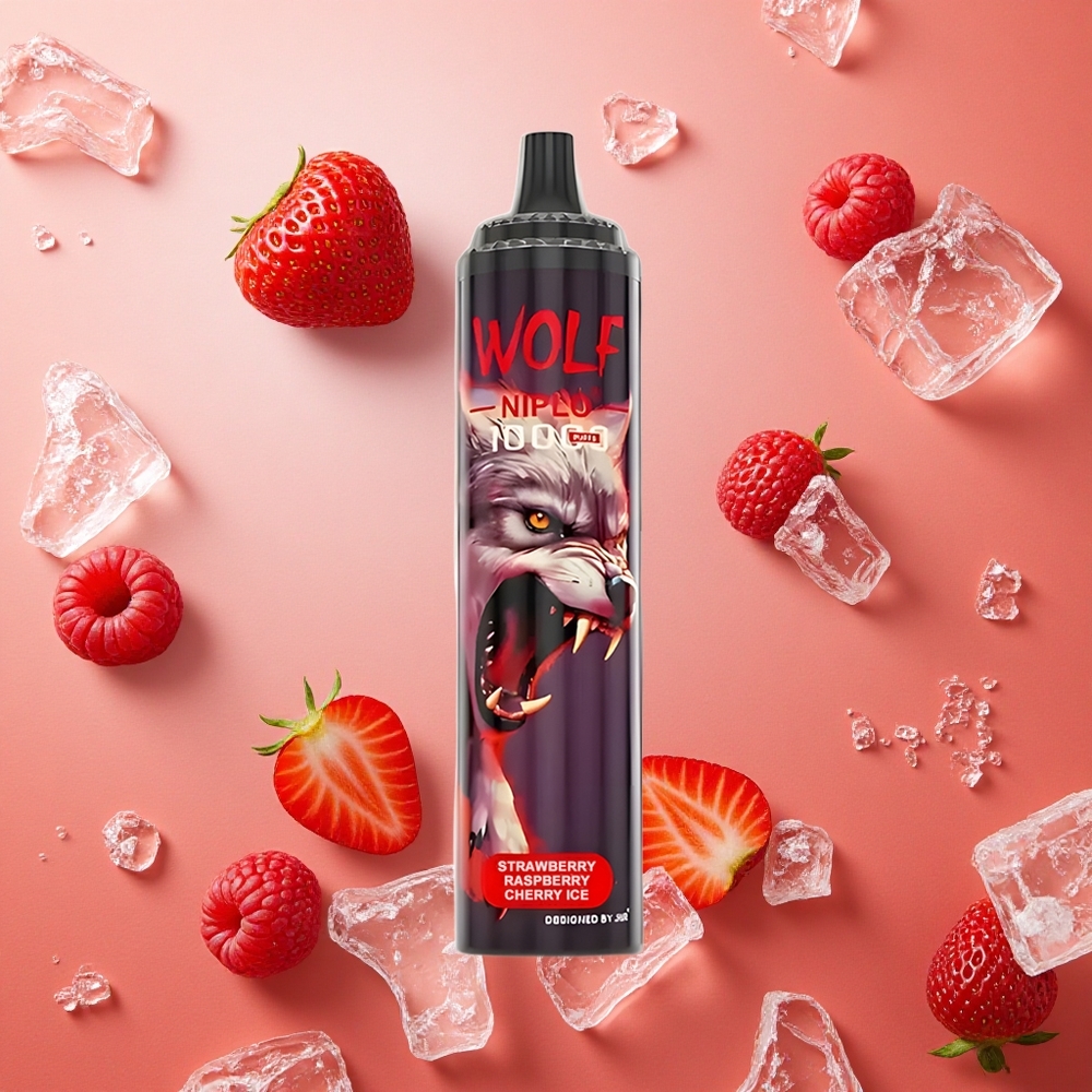 JNR Wolf Niplo 10000 Puffs Mesh Coil 1.0 Ohm Fragola Lampone Ciliegia Ghiaccio Italia wholesale