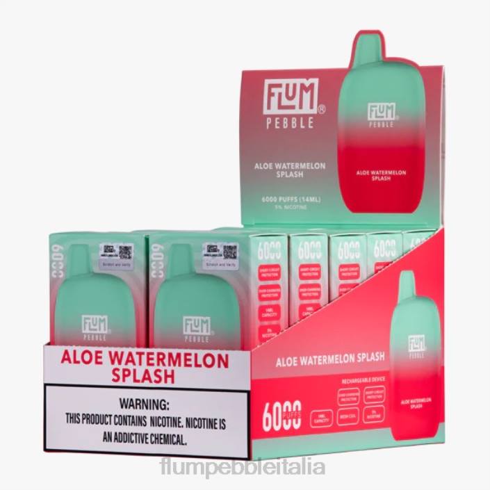 Flum Pebble Flavors | FLUM PEBBLES 6000 puff 10 confezioni Spruzzata di anguria e aloe 8FP05